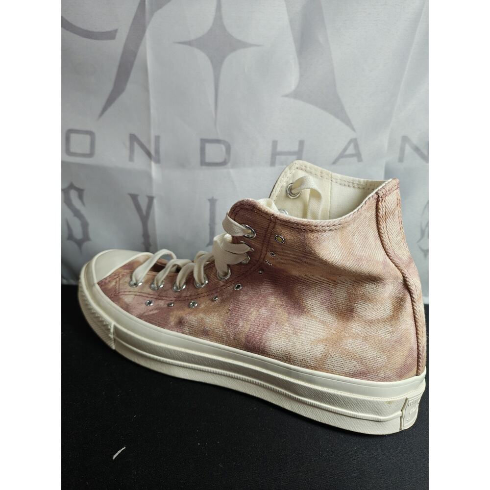 CONVERSE Men's 8 Women's 10 Chuck 70 High Top Washed Denim Tie Dye Sneakers New - Picture 8 of 16